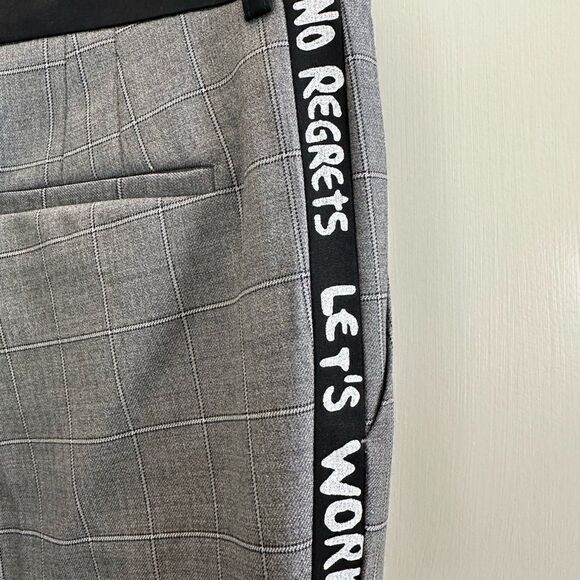 Each Other gray dress pants with writing down the side of the leg in size large - Picture 13 of 15